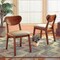 Baxton Studio Damara Mid-Century Modern Sand Fabric and Walnut Brown Finished Wood 2-Piece Dining Chair Set 183-11646-Zoro - alternate 4